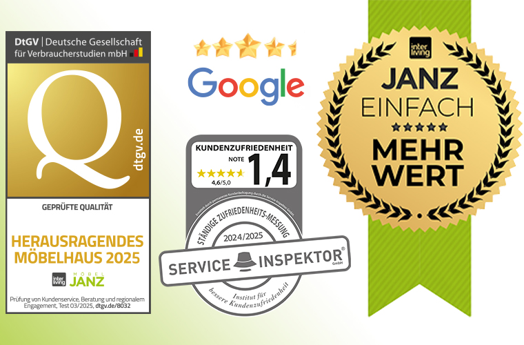 Janz Siegel vor grünem Hintergrund.