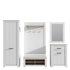 5-teilige weiße Garderobe