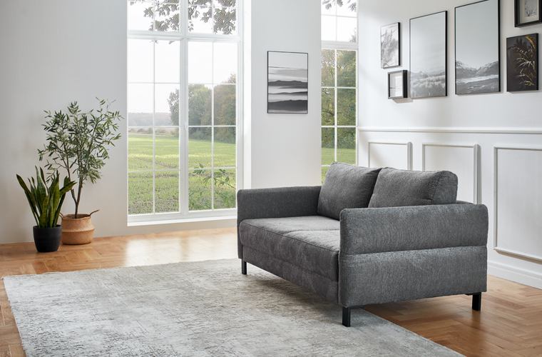 Schlafsofa „Dallas“ in Grau.